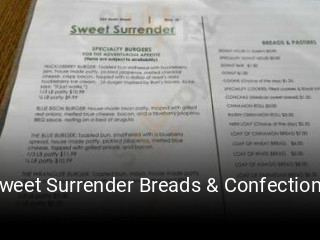 Sweet Surrender Breads & Confections open hours