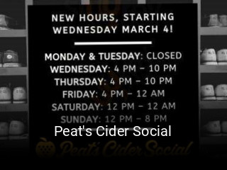 Peat's Cider Social open hours