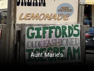 Aunt Marie's opening hours