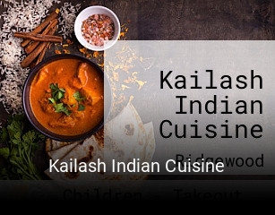 Kailash Indian Cuisine open hours