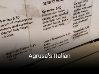 Agrusa's Italian opening hours