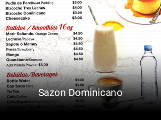 Sazon Dominicano opening hours