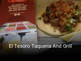 El Tesoro Taqueria And Grill opening hours