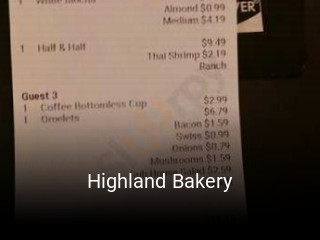 Highland Bakery opening hours