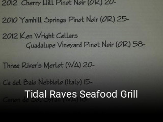 Tidal Raves Seafood Grill opening hours