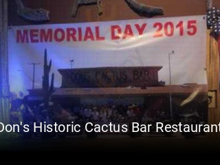 Don's Historic Cactus Bar Restaurant open hours