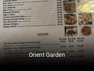 Orient Garden opening hours