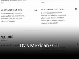 Dv's Mexican Grill opening hours