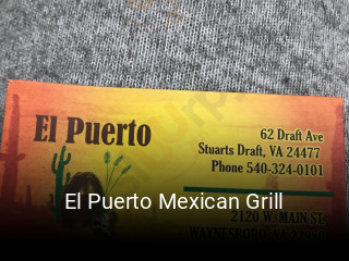 El Puerto Mexican Grill open hours