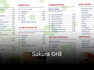 Sakura Grill opening hours