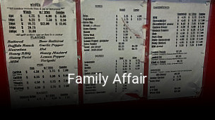 Family Affair opening hours