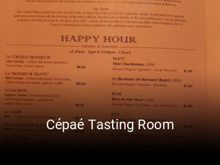 Cépaé Tasting Room open hours