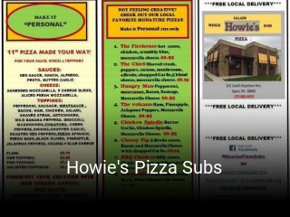 Howie's Pizza Subs open hours