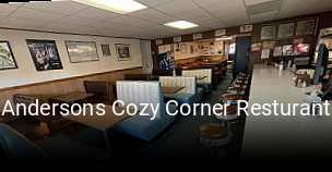 Andersons Cozy Corner Resturant open hours