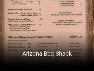 Arizona Bbq Shack opening hours