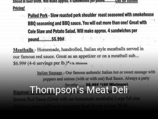 Thompson's Meat Deli open hours