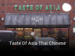 Taste Of Asia Thai Chinese opening hours