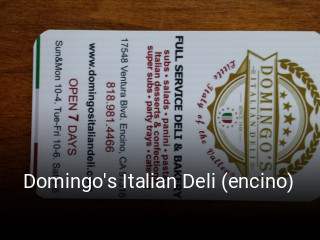 Domingo's Italian Deli (encino) open hours