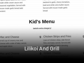 Lilikoi And Grill open hours