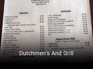 Dutchmen's And Grill open hours