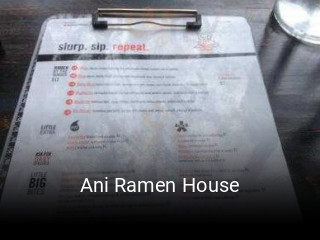 Ani Ramen House opening hours