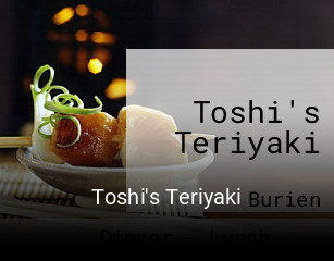 Toshi's Teriyaki opening hours