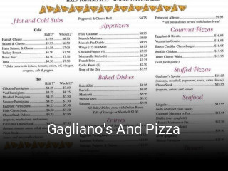 Gagliano's And Pizza opening hours