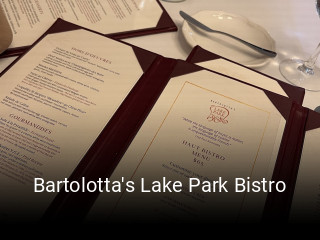 Bartolotta's Lake Park Bistro open hours