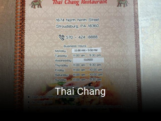 Thai Chang open hours