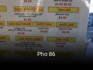 Pho 86 opening hours