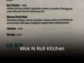 Wok N Roll Kitchen opening hours