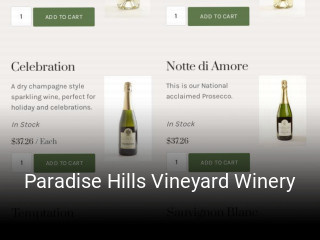 Paradise Hills Vineyard Winery open hours