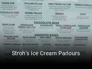 Stroh's Ice Cream Parlours opening hours