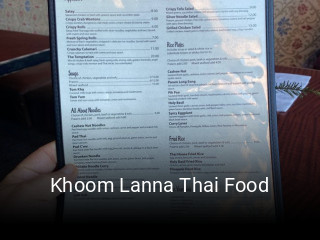 Khoom Lanna Thai Food open hours