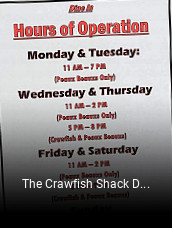 The Crawfish Shack Drive Thru opening hours